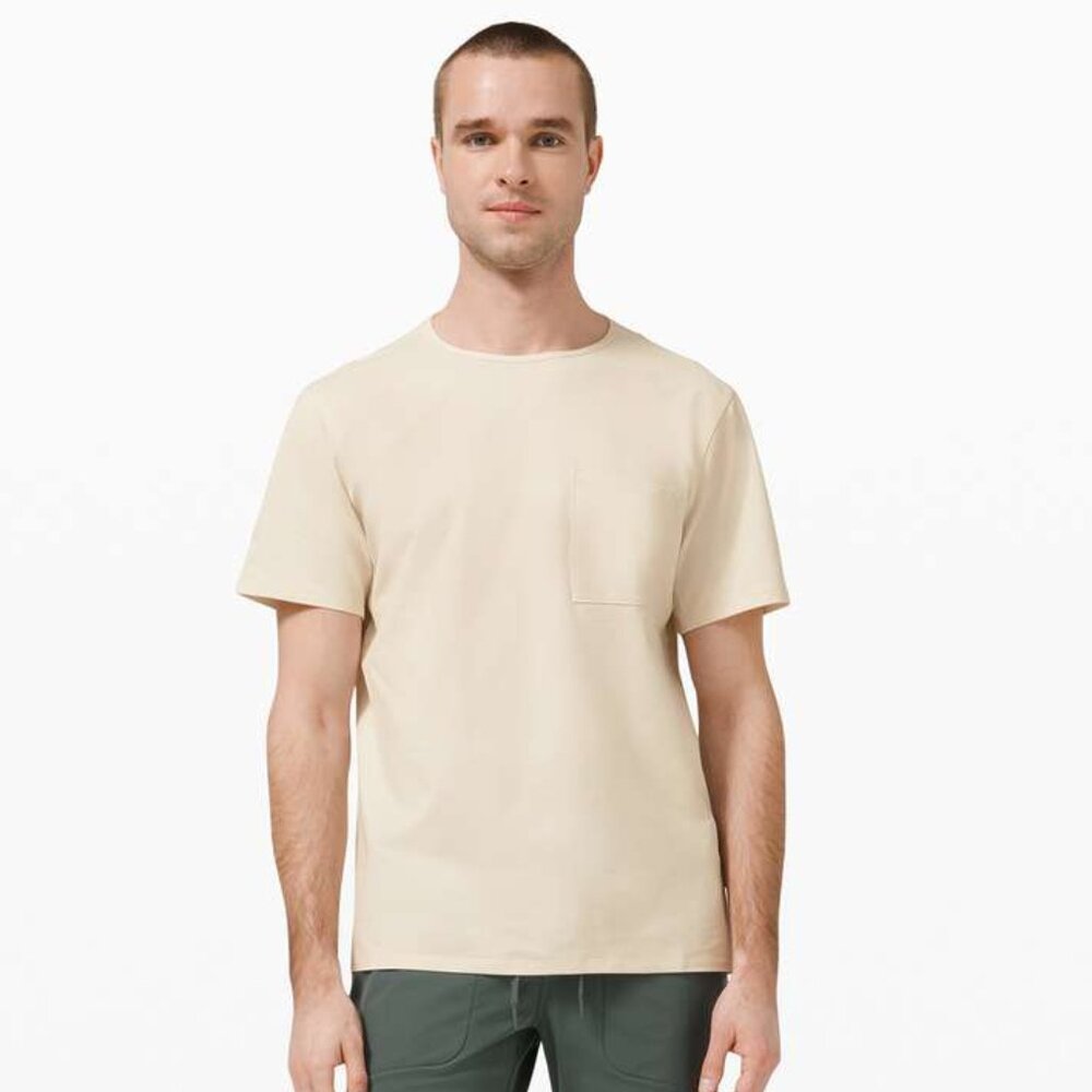 Lululemon Men's Chest Pocket Relaxed Fit Tee - Tan Brown